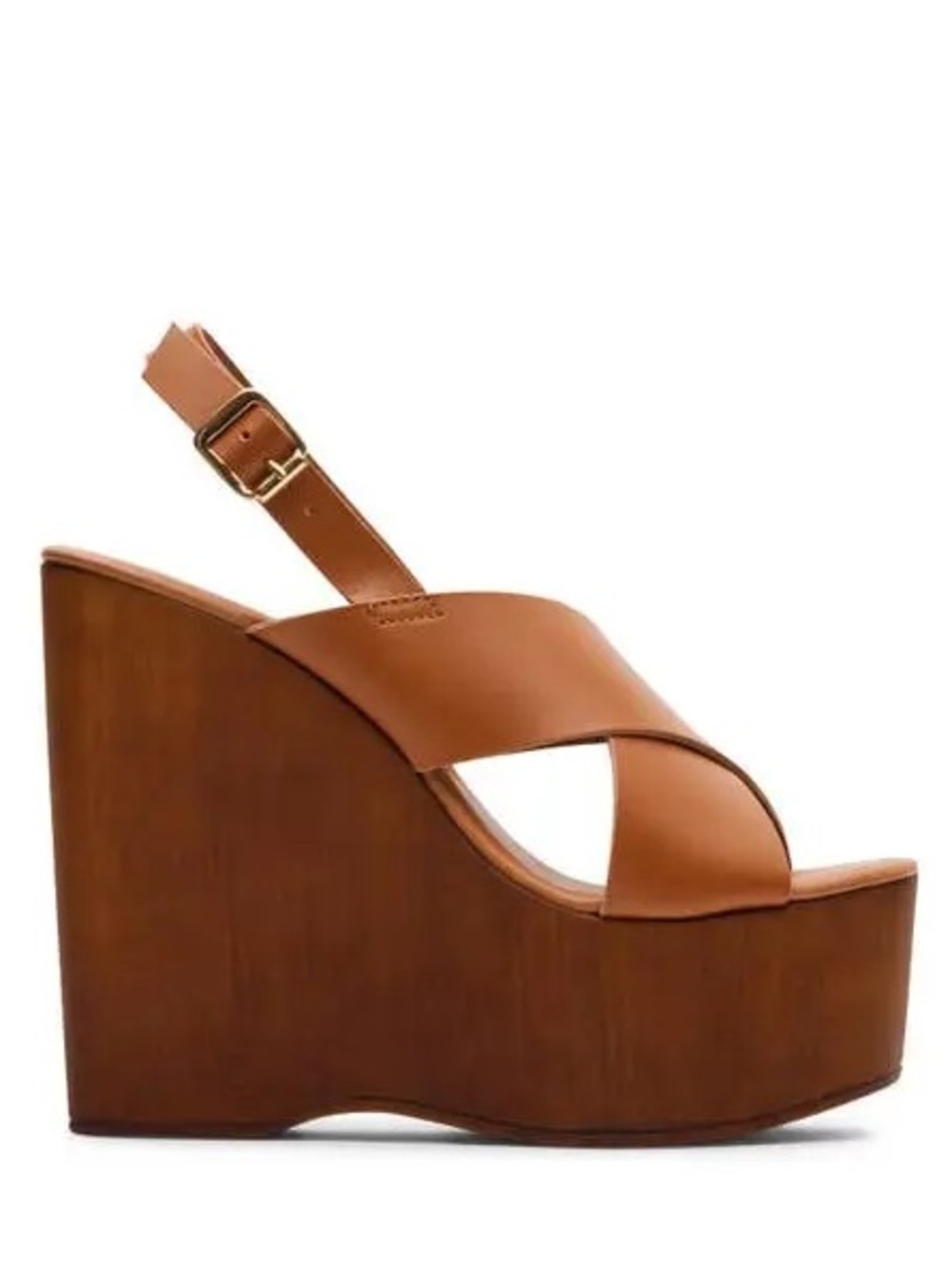 Steve Madden Tan Leather Platform Wedge Sandals Size 8.5 / 39 Fall 26 #015